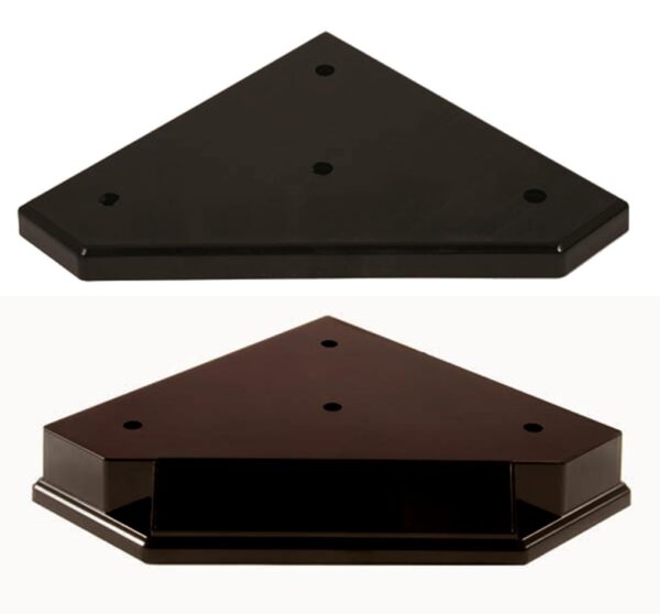 ASB THREE POST PLASTIC BASE/LID SET - BLACK POLISHED