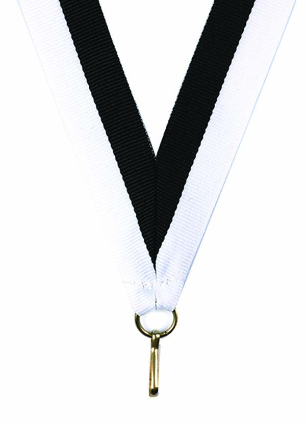 KWIK KLIP MEDAL RIBBONS - BLACK/WHITE