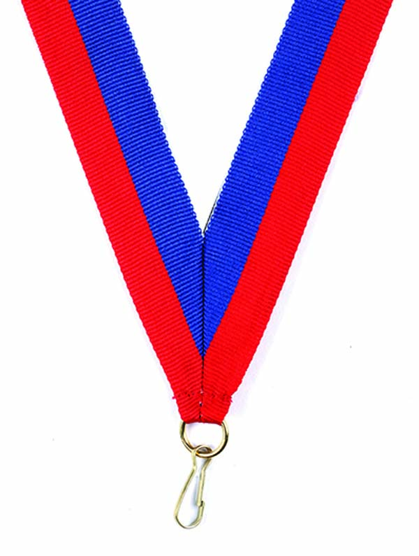 KWIK KLIP MEDAL RIBBONS - RED/ROYAL BLUE