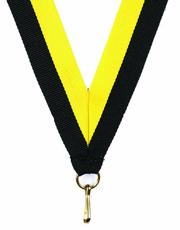 KWIK KLIP MEDAL RIBBONS - BLACK/YELLOW