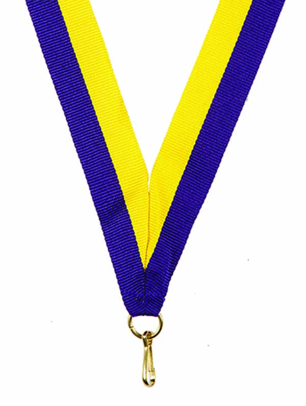 KWIK KLIP MEDAL RIBBONS - PURPLE/YELLOW