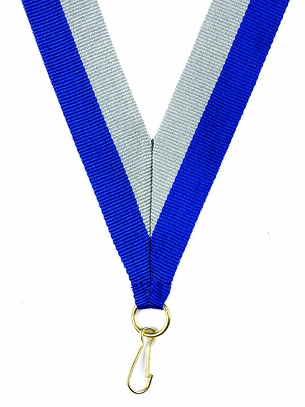 KWIK KLIP MEDAL RIBBONS - ROYAL BLUE/GREY