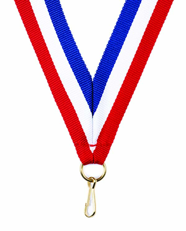 KWIK KLIP MEDAL RIBBONS - RED/WHITE/ROYAL BLUE
