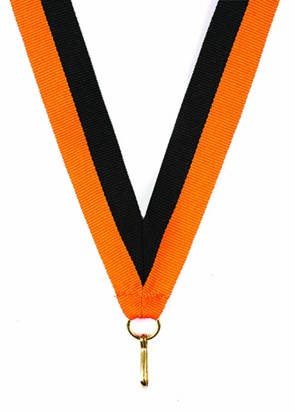 KWIK KLIP MEDAL RIBBONS - BLACK/ORANGE