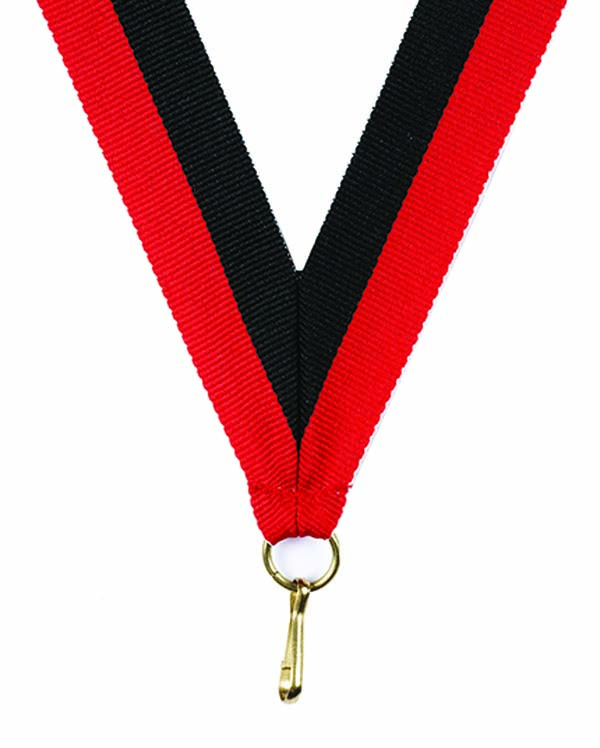 KWIK KLIP MEDAL RIBBONS - RED/BLACK