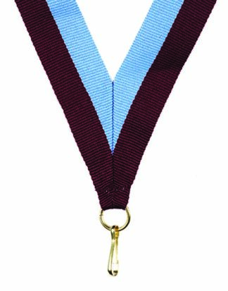 KWIK KLIP MEDAL RIBBONS - MAROON/SKY BLUE