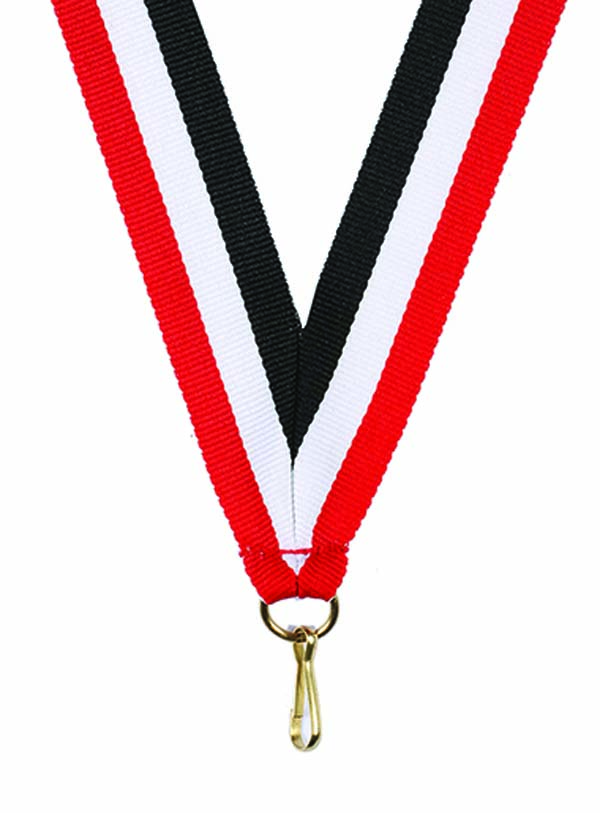 KWIK KLIP MEDAL RIBBONS - RED/WHITE/BLACK