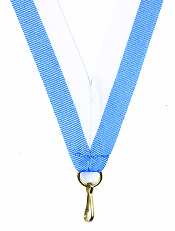 KWIK KLIP MEDAL RIBBONS - SKY BLUE/WHITE