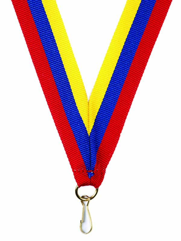 KWIK KLIP MEDAL RIBBONS - RED/ROYAL BLUE/YELLOW