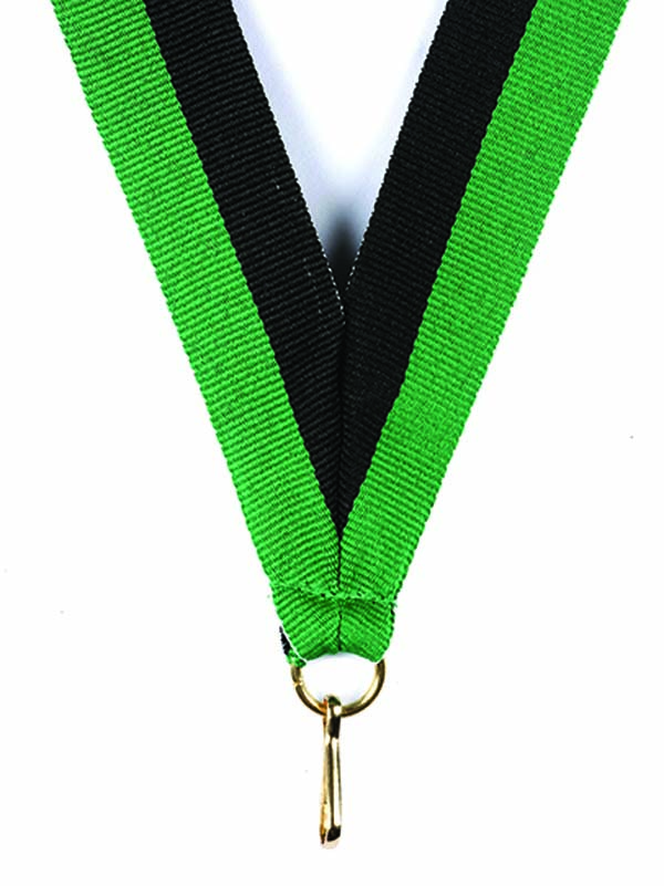 KWIK KLIP MEDAL RIBBONS - GREEN/BLACK
