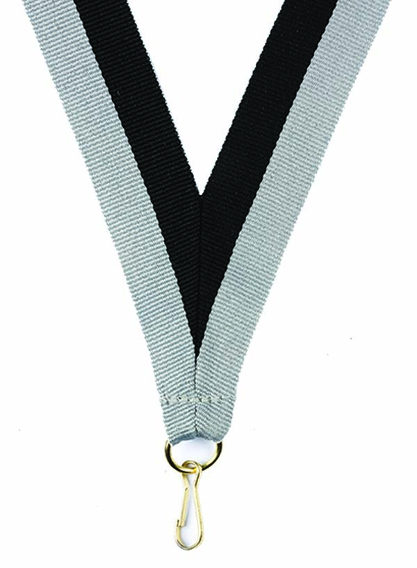 KWIK KLIP MEDAL RIBBONS - GREY/BLACK