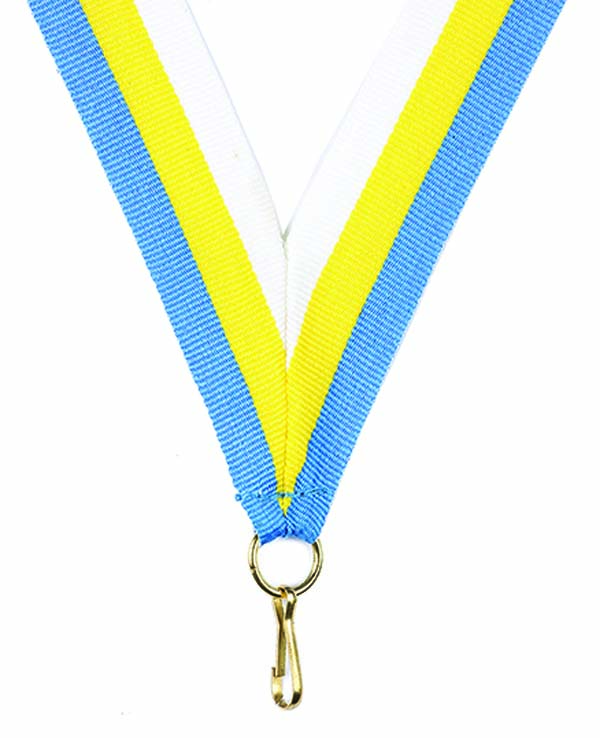KWIK KLIP MEDAL RIBBONS - SKY BLUE/YELLOW/WHITE