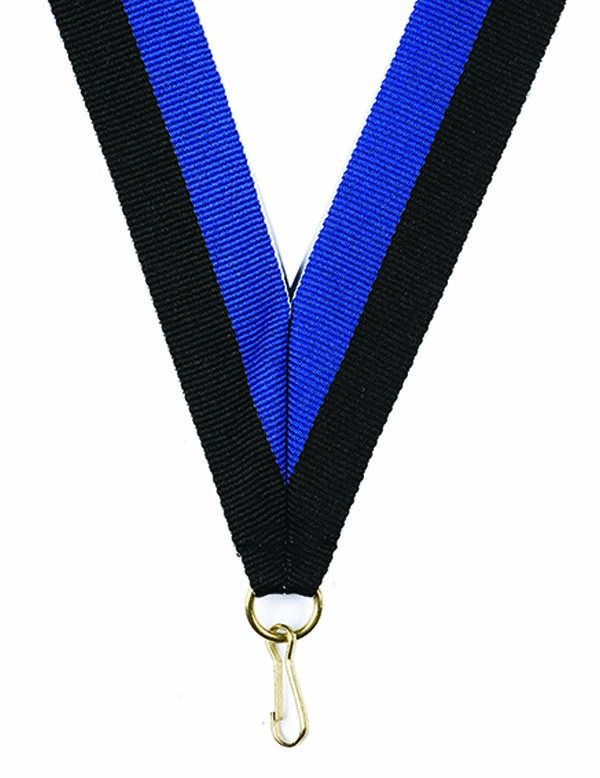KWIK KLIP MEDAL RIBBONS - ROYAL BLUE/BLACK