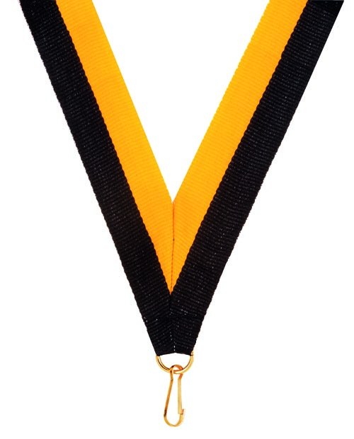 KWIK KLIP MEDAL RIBBONS - BLACK/GOLD