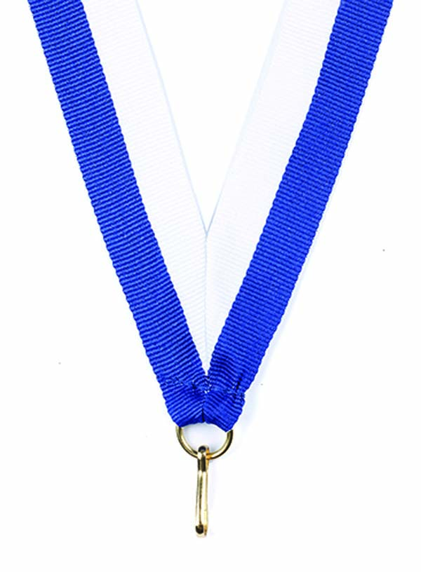 KWIK KLIP MEDAL RIBBONS - ROYAL BLUE/WHITE