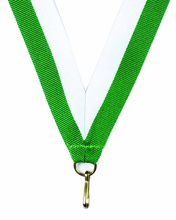 KWIK KLIP MEDAL RIBBONS - GREEN/WHITE