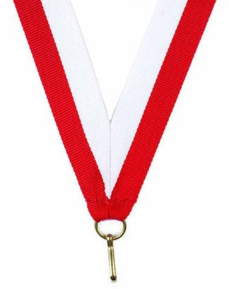 KWIK KLIP MEDAL RIBBONS - RED/WHITE