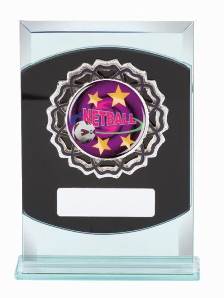 NETBALL GLASS AWARD - 50mm Insert