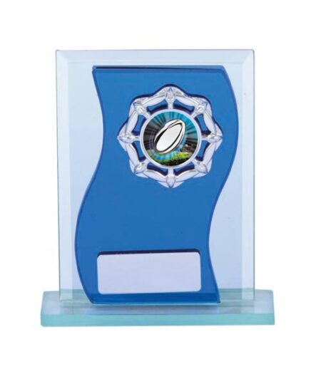 RUGBY GLASS SPORTS TROPHY - 25mm Insert