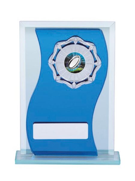 RUGBY GLASS SPORTS TROPHY - 25mm Insert