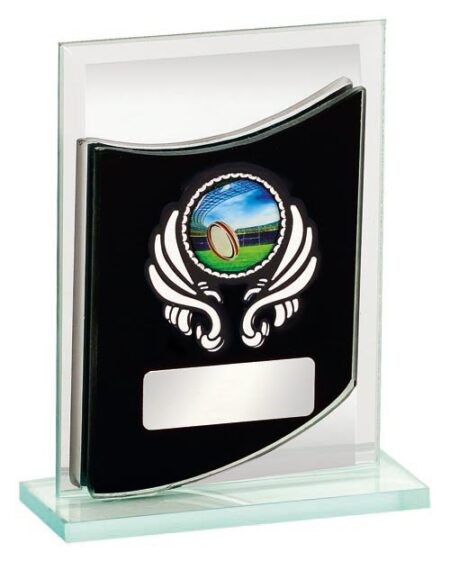 RUGBY GLASS SPORTS TROPHY - 25mm Insert