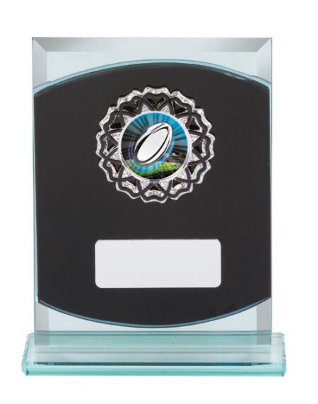 RUGBY GLASS SPORTS TROPHY - 25mm Insert