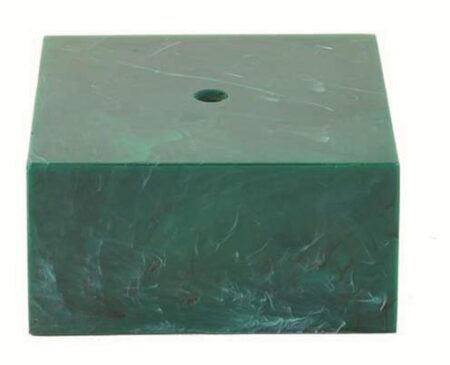 GREEN MARBLE - 1 HOLE BASE - 100mm x 100mm x 50mm