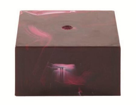 MAROON MARBLE - 1 HOLE BASE - 100mm x 100mm x 50mm