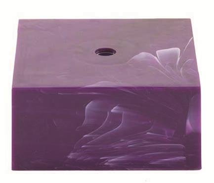 PURPLE MARBLE - 1 HOLE BASE - 85mm x 85mm x 40mm