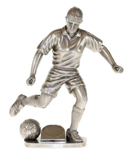 SOCCER FIGURINE - FEMALE - ELECTRO SILVER - 25mm Insert