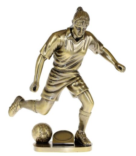 SOCCER FIGURINE - FEMALE - ELECTRO GOLD - 25mm Insert