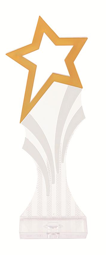 STAR BACKDROP - SQUARE BASE  - CLEAR/GOLD/SILVER