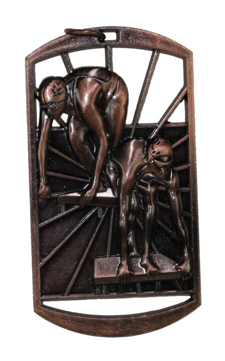 70mm SCULPTED MEDAL - SWIMMING - BRONZE