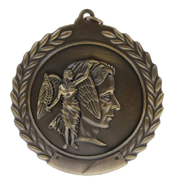 70mm SCULPTED MEDAL - ACHIEVEMENT - ANTIQUE GOLD