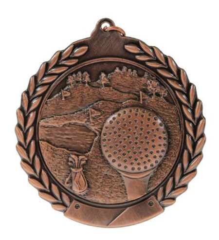 70mm SCULPTED MEDAL - GOLF - BRONZE