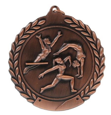 70mm SCULPTED MEDAL - FEMALE GYMNASTICS - BRONZE