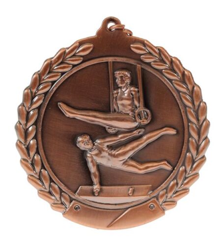 70mm SCULPTED MEDAL - MALE GYMNASTICS - BRONZE