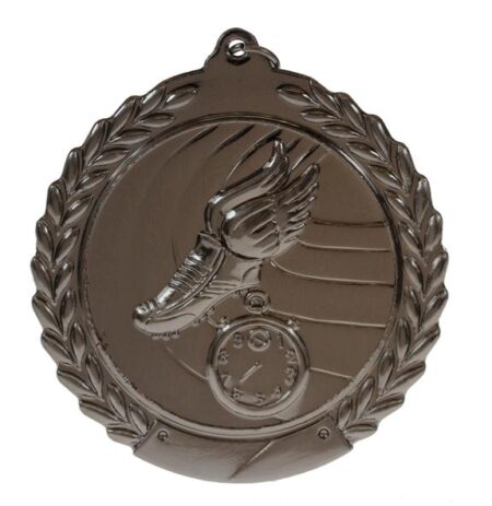 70mm SCULPTED MEDAL - TRACK - ANTIQUE SILVER