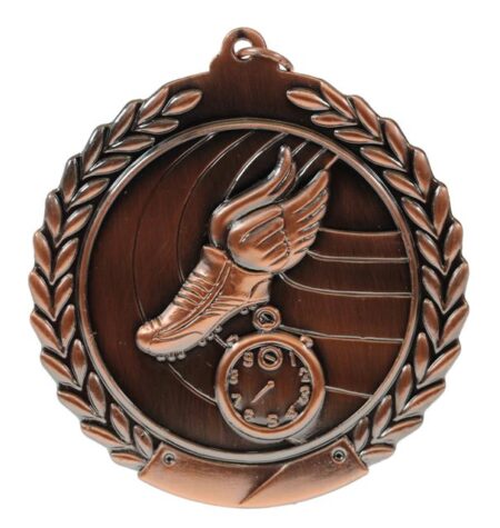 70mm SCULPTED MEDAL - TRACK - BRONZE