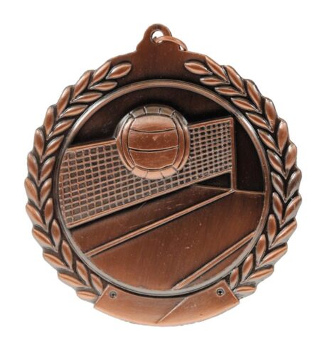 70mm SCULPTED MEDAL - VOLLEYBALL - BRONZE
