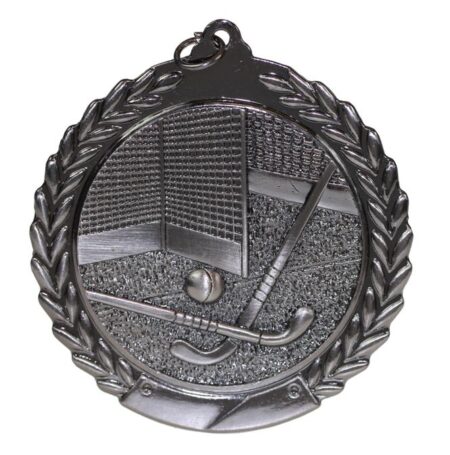 70mm SCULPTED MEDAL - HOCKEY - ANTIQUE SILVER