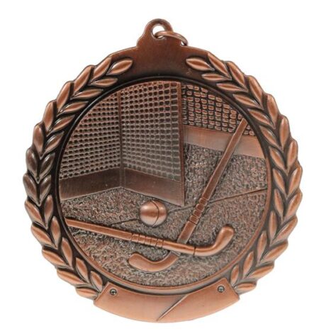 70mm SCULPTED MEDAL - HOCKEY - BRONZE