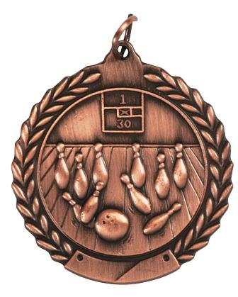 45mm SCULPTED MEDAL - TEN PIN - BRONZE