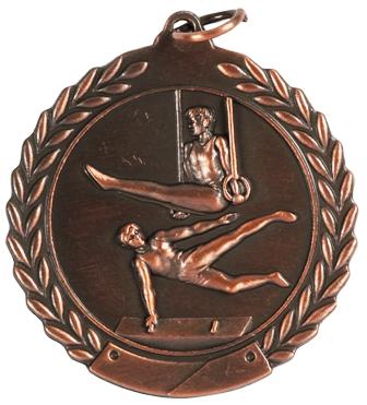 45mm SCULPTED MEDAL - MALE GYMNASTICS - BRONZE