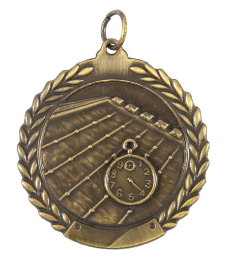 45mm SCULPTED MEDAL - SWIMMING - ANTIQUE GOLD