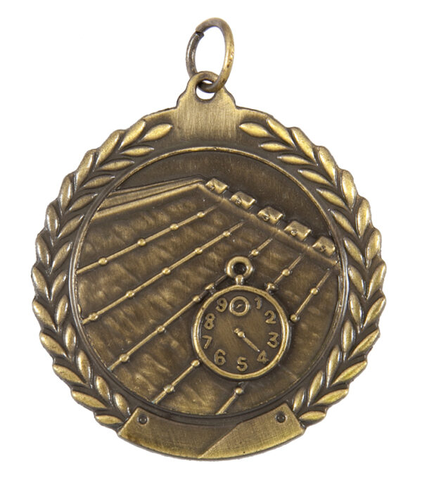 45mm SCULPTED MEDAL - SWIMMING - ANTIQUE GOLD