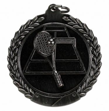 45mm SCULPTED MEDAL - TENNIS - ANTIQUE SILVER