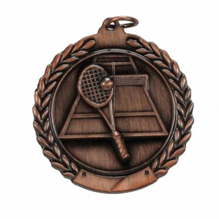 45mm SCULPTED MEDAL - TENNIS - BRONZE