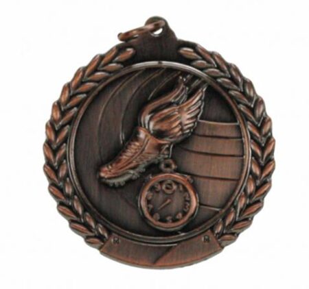 45mm SCULPTED MEDAL - TRACK - BRONZE