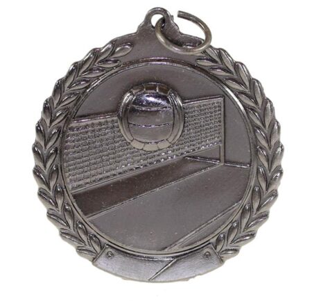 45mm SCULPTED MEDAL - VOLLEYBALL - ANTIQUE SILVER
